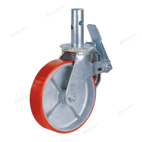 Long way high quality  6 / 8 / 10 inch 450 kg stem scaffolding caster PU on cast iron wheel