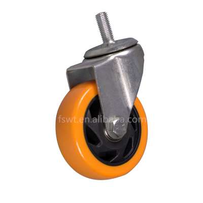 M12 Thread Stem75mm PVC Swivel Office Chair Caster Wheels