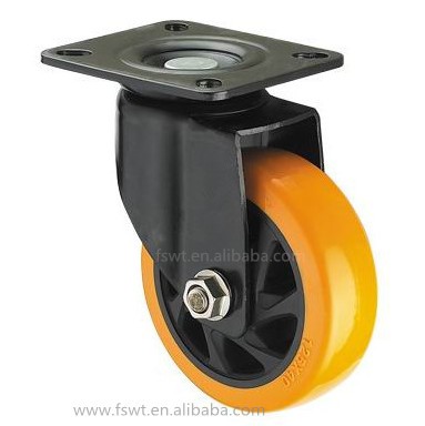 3 inch Shock Absorber Orange Polyurethane Suitcase Caster Wheels