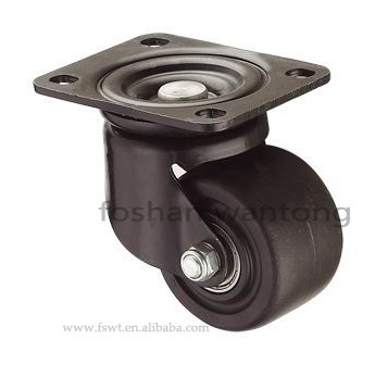 Low profile 2" 2.5" 3" black nylon swivel or fixed trolley industrial caster wheel