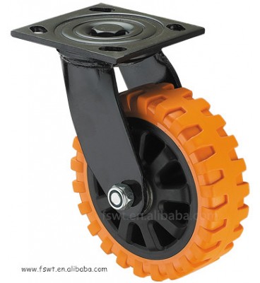 Heavy duty industrial swivel or fixed or brake trolley wheels plastic 6 inch