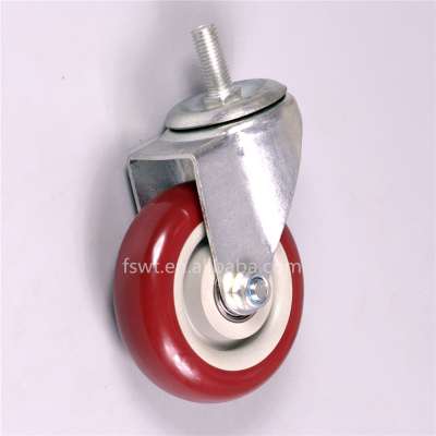 M12*30 Thread Stem 3 inch PVC Office Chair Caster Wheels