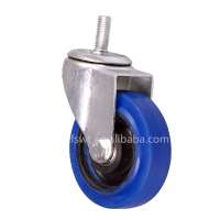 Wholesale 3'' M12*30 Thread Stem Removable Blue Rubber Wheel Caster