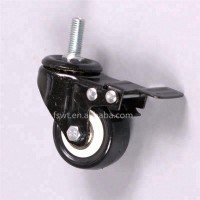 M10 Threaded Stem Plastic Core PU Casters 1.5 inch Caster Wheel